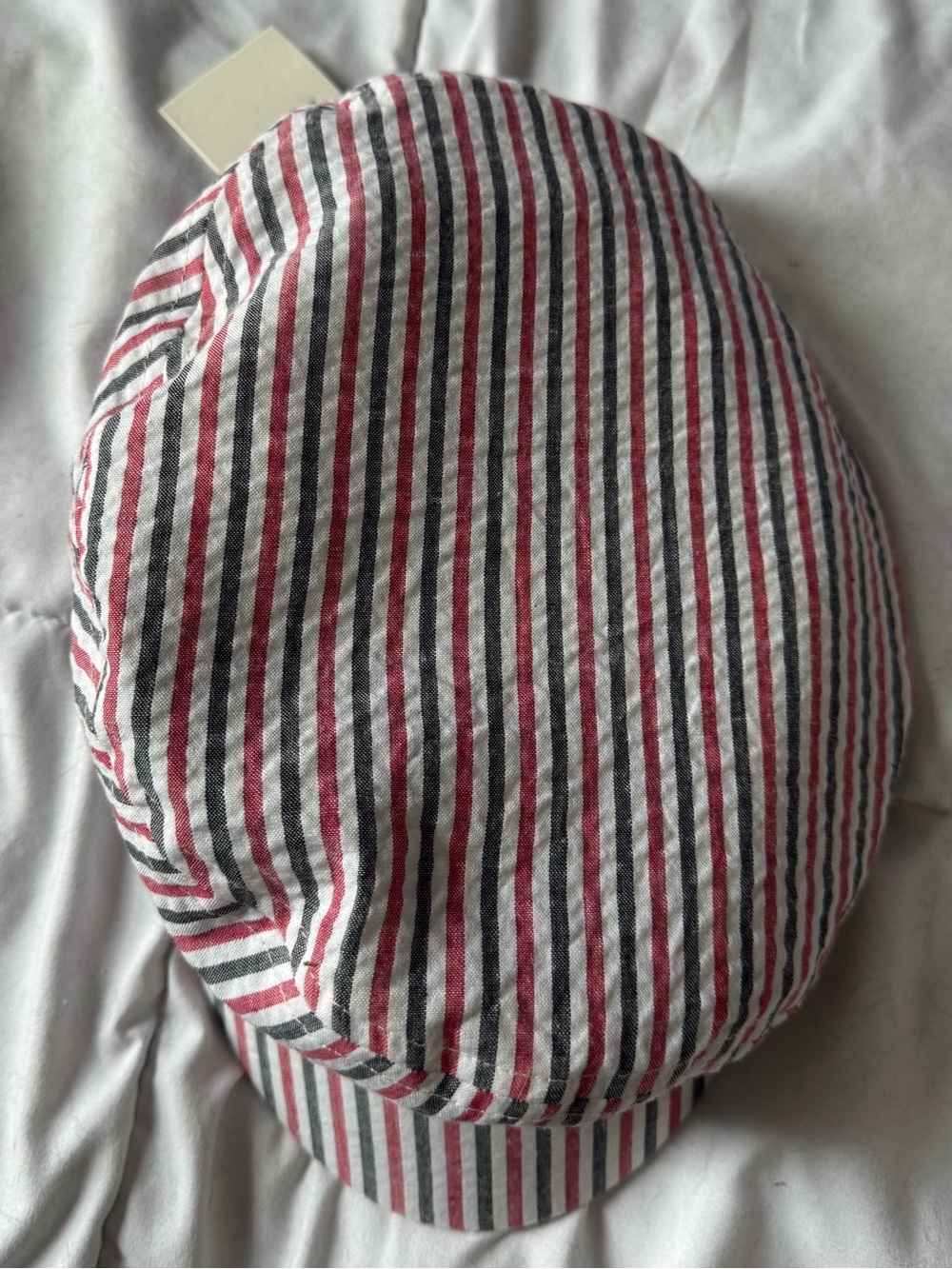 Brixton Striped Newsboy Cap in Red, Gray, White - Picture 2 of 4